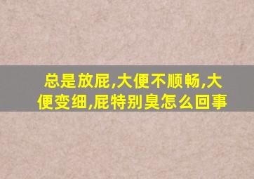 总是放屁,大便不顺畅,大便变细,屁特别臭怎么回事