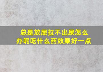 总是放屁拉不出屎怎么办呢吃什么药效果好一点