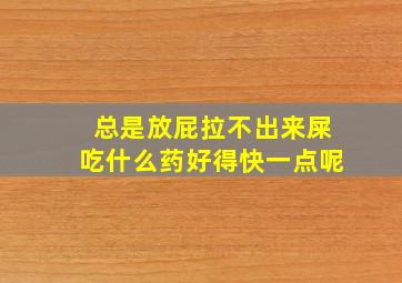 总是放屁拉不出来屎吃什么药好得快一点呢