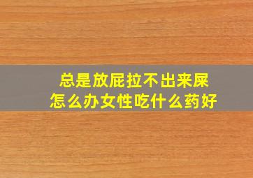 总是放屁拉不出来屎怎么办女性吃什么药好