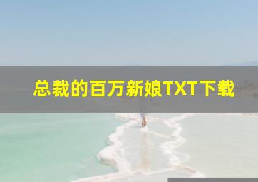 总裁的百万新娘TXT下载