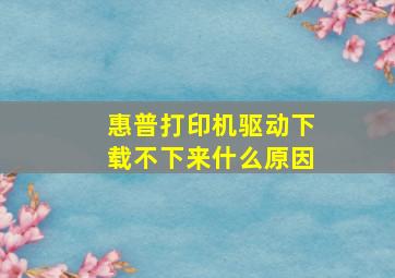 惠普打印机驱动下载不下来什么原因