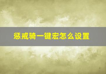 惩戒骑一键宏怎么设置