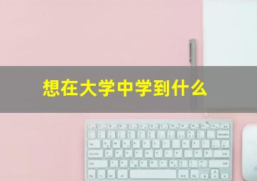 想在大学中学到什么