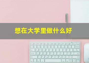 想在大学里做什么好