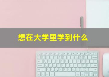 想在大学里学到什么