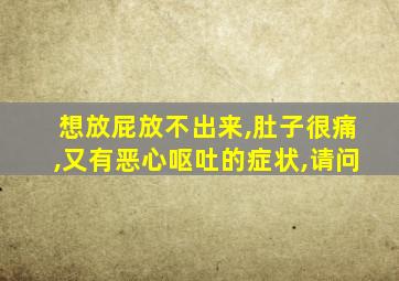 想放屁放不出来,肚子很痛,又有恶心呕吐的症状,请问