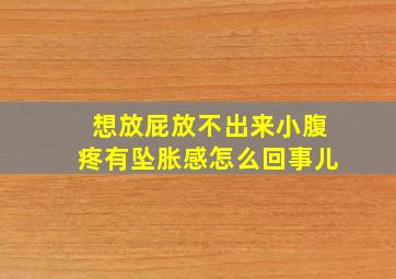 想放屁放不出来小腹疼有坠胀感怎么回事儿