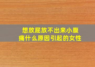 想放屁放不出来小腹痛什么原因引起的女性