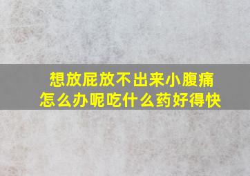 想放屁放不出来小腹痛怎么办呢吃什么药好得快