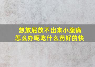 想放屁放不出来小腹痛怎么办呢吃什么药好的快