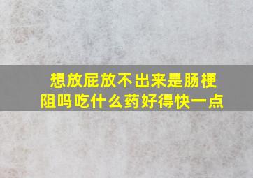 想放屁放不出来是肠梗阻吗吃什么药好得快一点