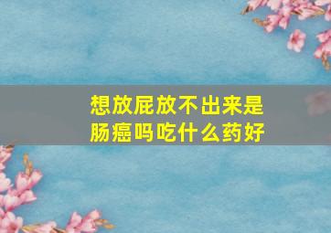 想放屁放不出来是肠癌吗吃什么药好