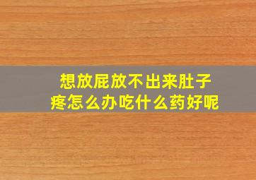 想放屁放不出来肚子疼怎么办吃什么药好呢