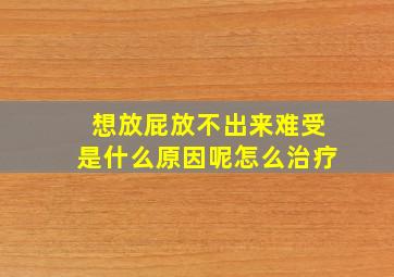 想放屁放不出来难受是什么原因呢怎么治疗