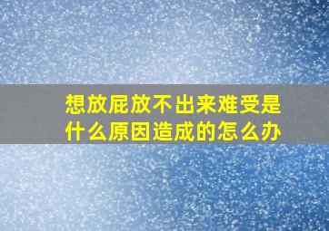 想放屁放不出来难受是什么原因造成的怎么办