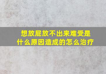 想放屁放不出来难受是什么原因造成的怎么治疗