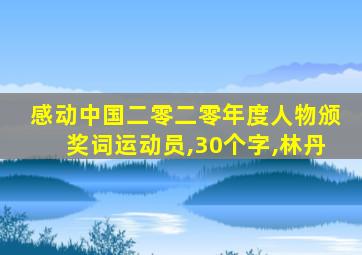 感动中国二零二零年度人物颁奖词运动员,30个字,林丹