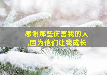 感谢那些伤害我的人,因为他们让我成长