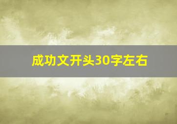 成功文开头30字左右