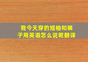 我今天穿的短袖和裤子用英语怎么说呢翻译