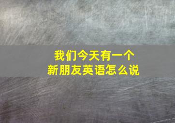 我们今天有一个新朋友英语怎么说