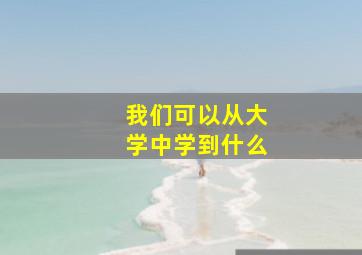 我们可以从大学中学到什么