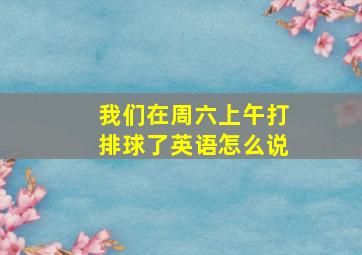 我们在周六上午打排球了英语怎么说