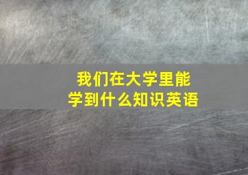 我们在大学里能学到什么知识英语