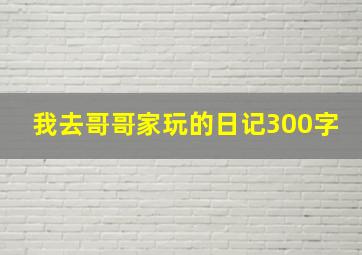 我去哥哥家玩的日记300字