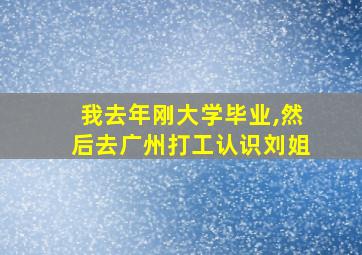 我去年刚大学毕业,然后去广州打工认识刘姐