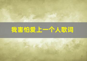 我害怕爱上一个人歌词