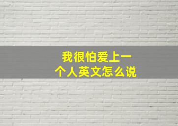 我很怕爱上一个人英文怎么说