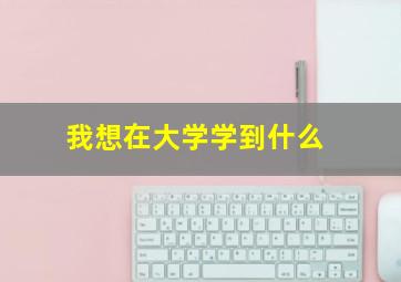 我想在大学学到什么