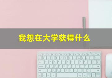 我想在大学获得什么