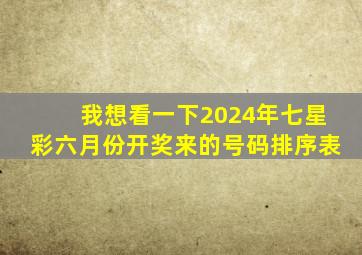 我想看一下2024年七星彩六月份开奖来的号码排序表