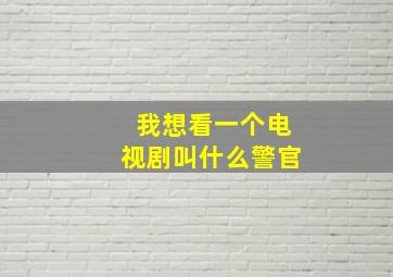 我想看一个电视剧叫什么警官