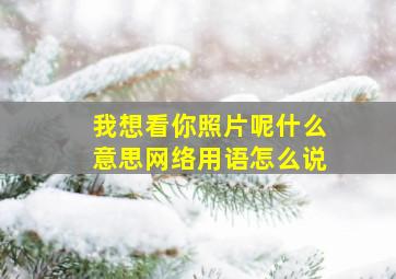 我想看你照片呢什么意思网络用语怎么说