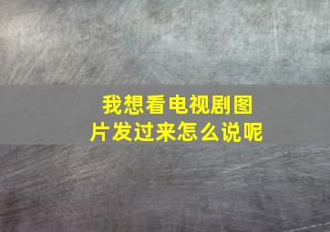 我想看电视剧图片发过来怎么说呢