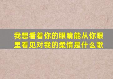 我想看着你的眼睛能从你眼里看见对我的柔情是什么歌