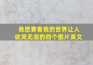 我想要看我的世界让人欲哭无泪的四个图片英文