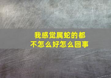 我感觉属蛇的都不怎么好怎么回事