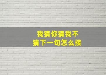 我猜你猜我不猜下一句怎么接