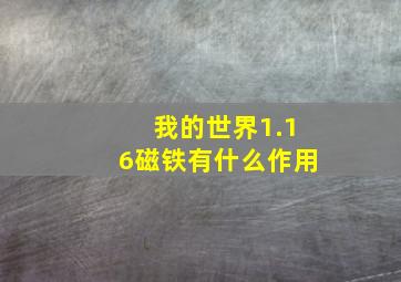 我的世界1.16磁铁有什么作用