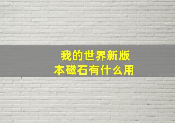 我的世界新版本磁石有什么用