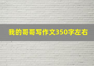 我的哥哥写作文350字左右