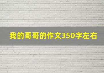 我的哥哥的作文350字左右