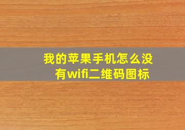 我的苹果手机怎么没有wifi二维码图标