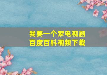 我要一个家电视剧百度百科视频下载