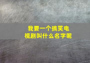 我要一个搞笑电视剧叫什么名字呢